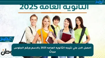 احصل الآن على نتيجة الثانوية العامة 2025 بالاسم ورقم الجلوس مجانًا